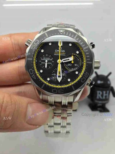 Replica Swiss Replica Omega Seamaster 300M Co-Axial Chronograph ETNZ Watch Yellow